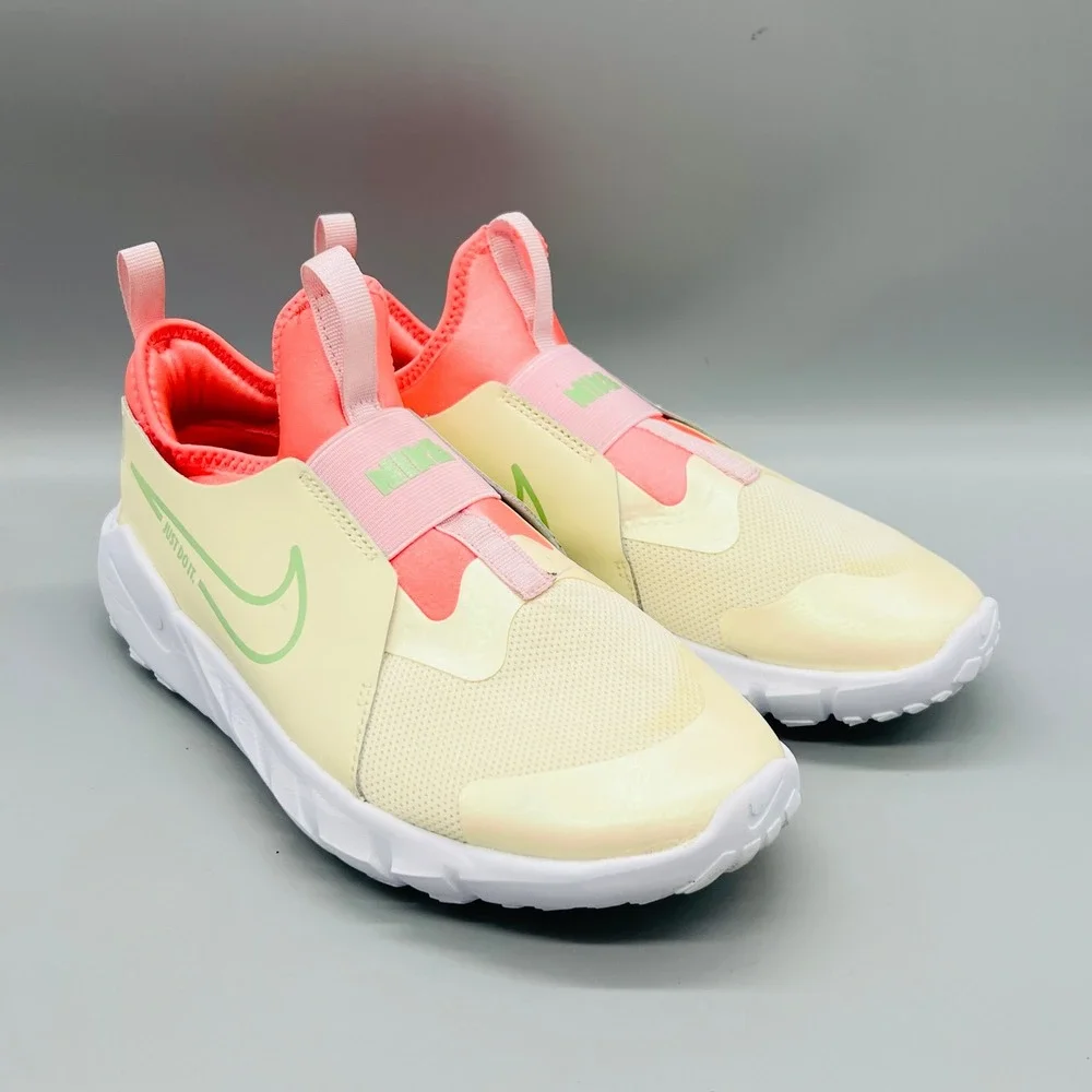 Nike Flex Plus 2 Girls 7Y Ivory Pink Crimson Slip On Running Shoes School